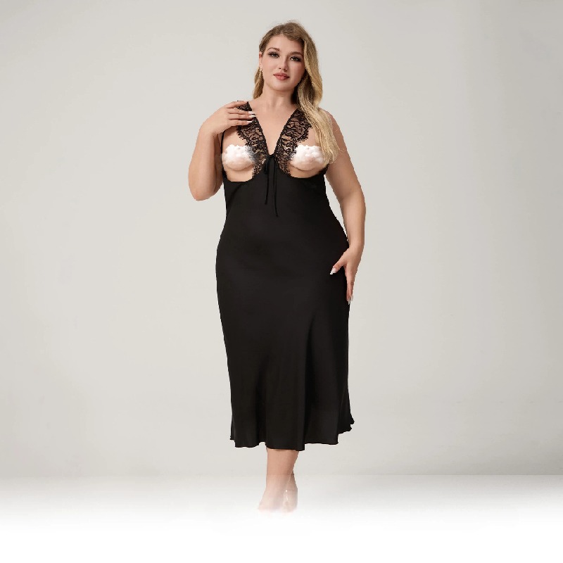 Plus Size Satin Strapless Nightgown