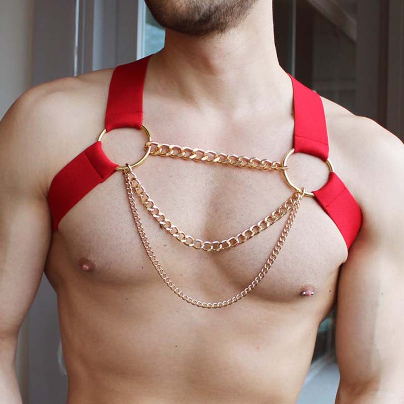 Men's Bondage-Inspired Chain & Harness Lingerie