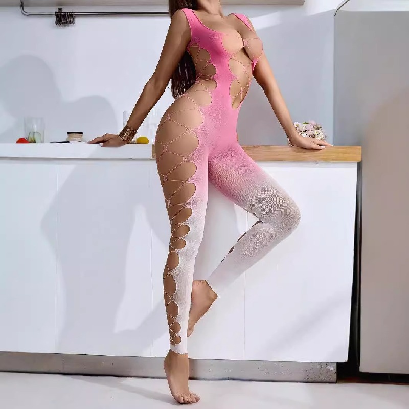 Gradient Pink Bodycon Butt-Hugging Bodysuit